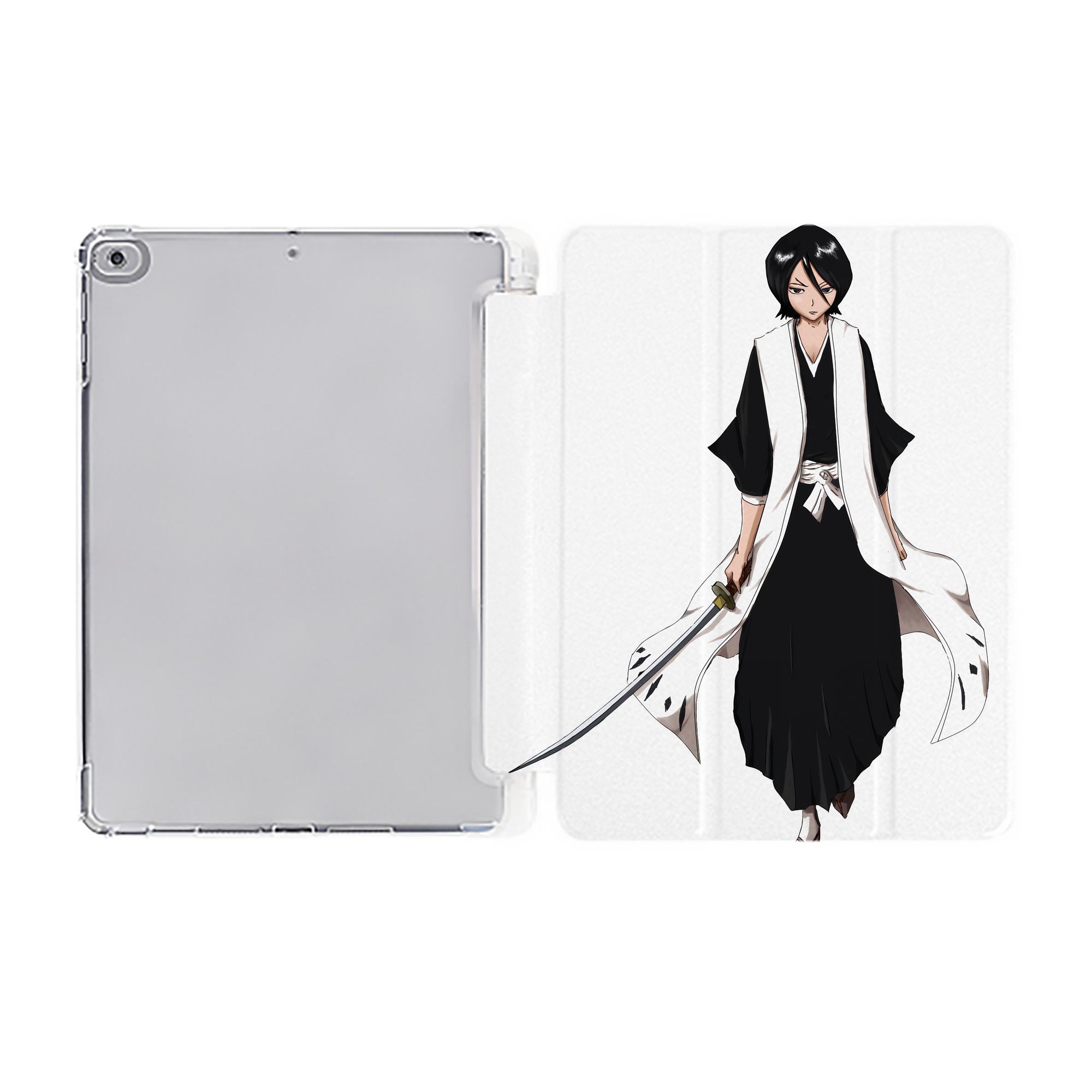 （画像用） ブリーチ 朽木ルキア BLEACH Kuchiki Rukia IPad ケース ペン収納付き 三つ折りスタンド PUレザー×シリコン 対応機種9.5/10.5/10.9インチ